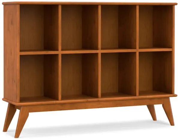 Draper SOLID HARDWOOD 57 inch Wide Mid Century Modern 8 Cube Storage Sofa Table in Teak Brown