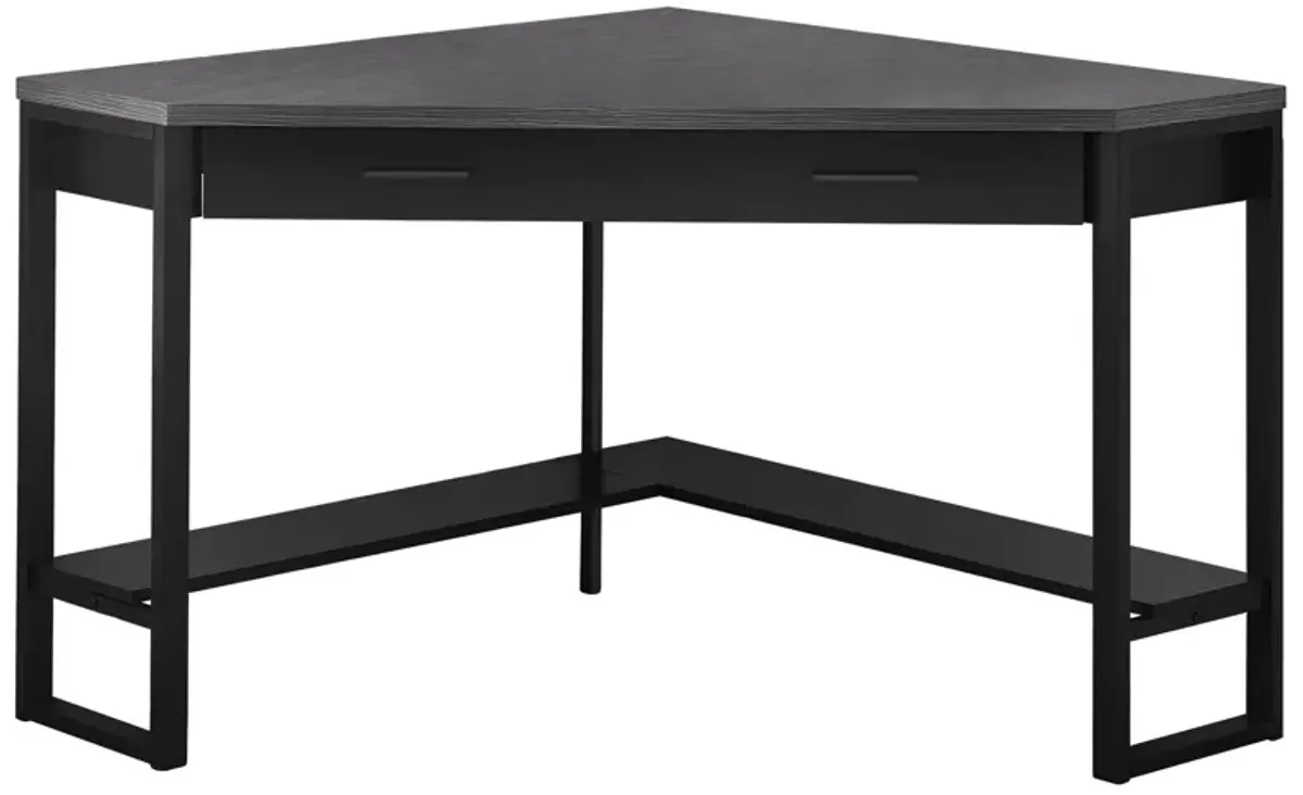 Black And Grey Top Corner Computer Desk