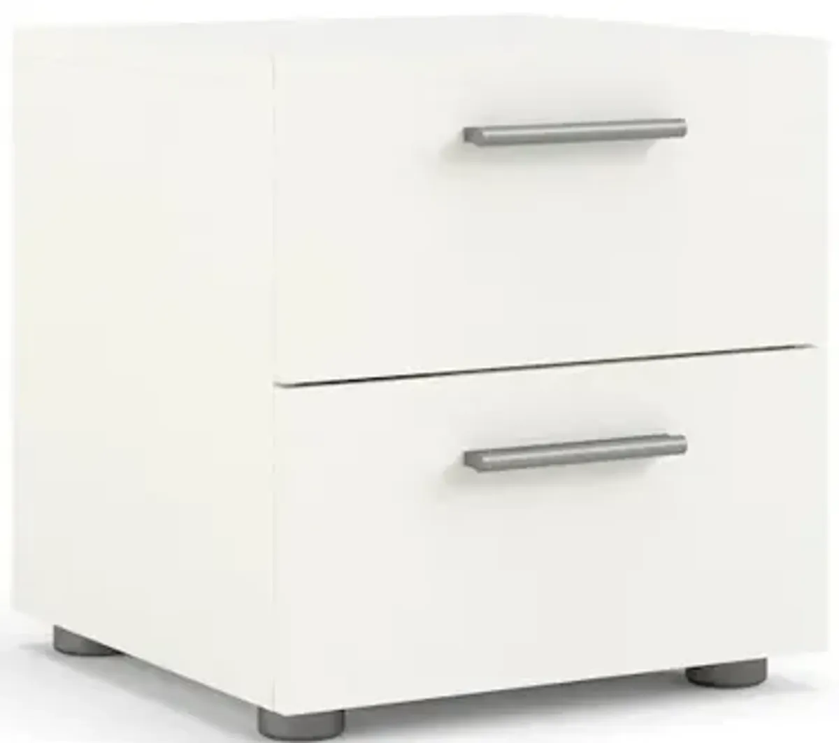 Tvilum Austin 2 Drawer Nightstand, White Woodgrain