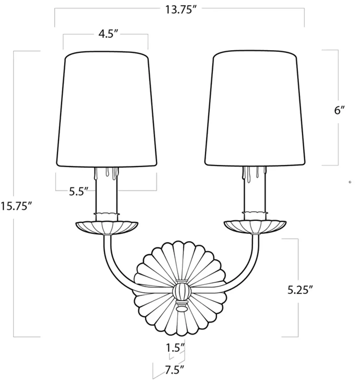 Clove Sconce Double