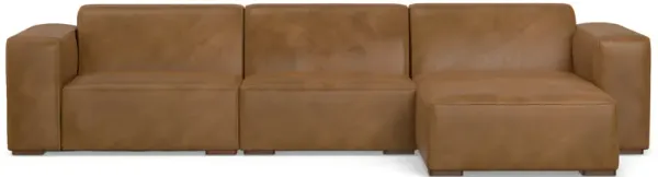 Rex Right-Facing Modular Sectional Sofa in Genuine Leather