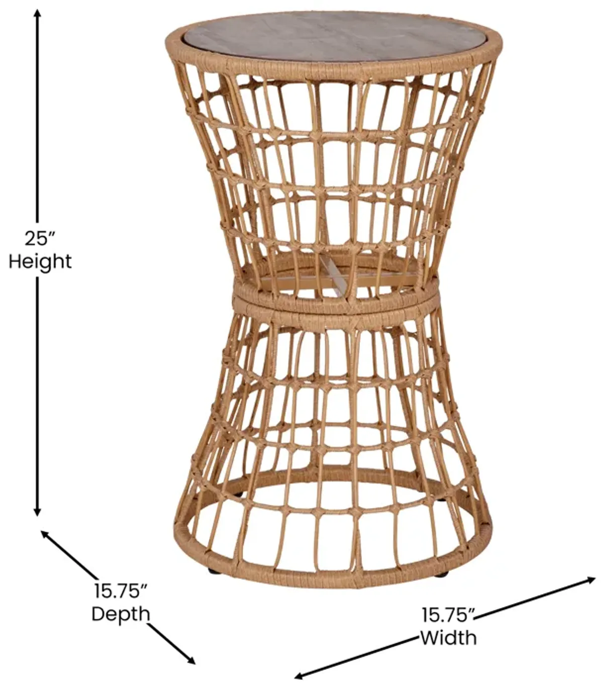 Rope Rattan Patio Table