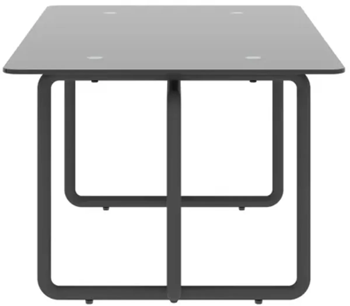 Modern Tempered Glass Tea Table Coffee Table, Table For Living Room, Black