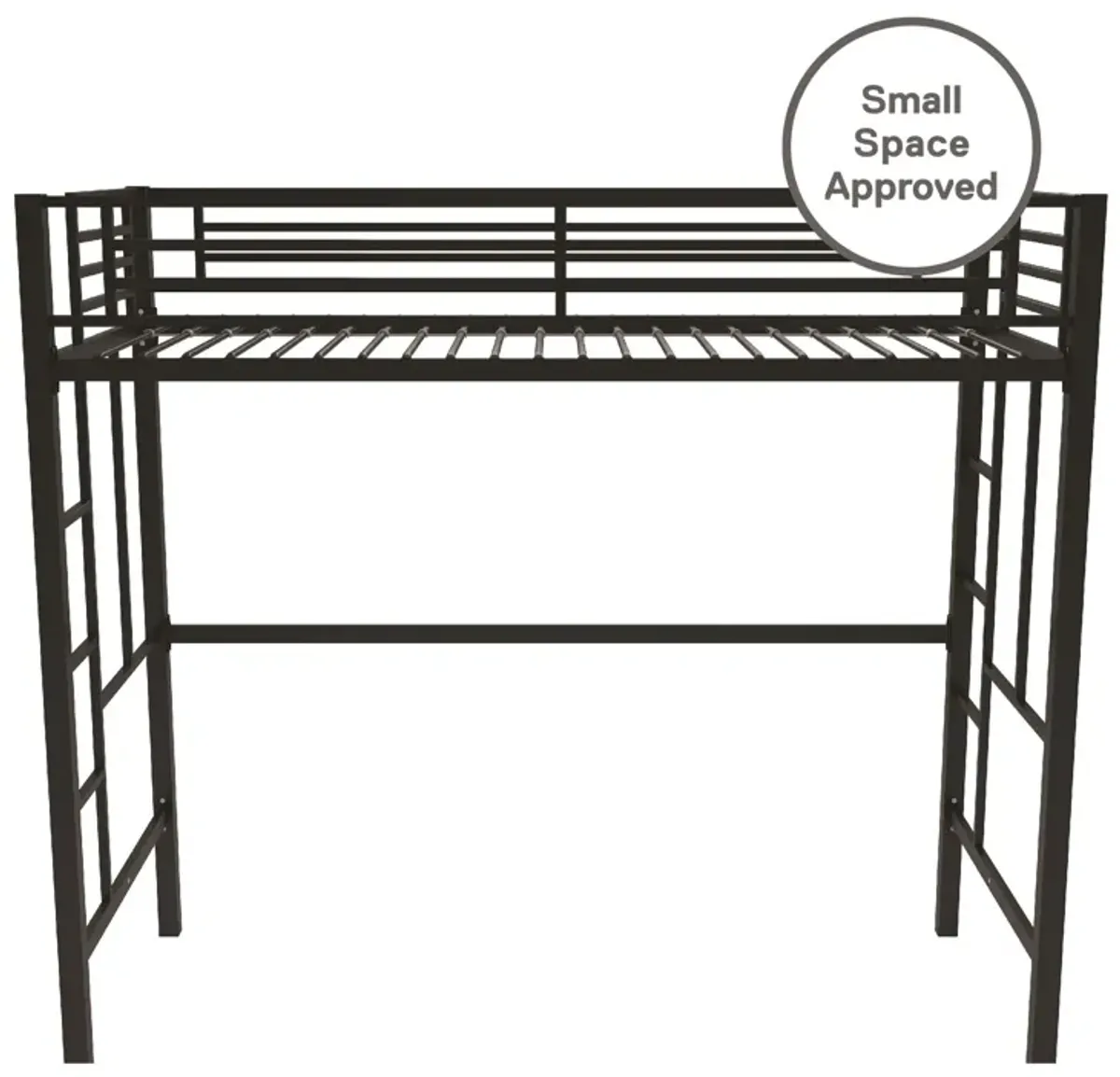 Atwater Living Grace Twin Metal Loft Bed with Two Ladders and Safety Railings