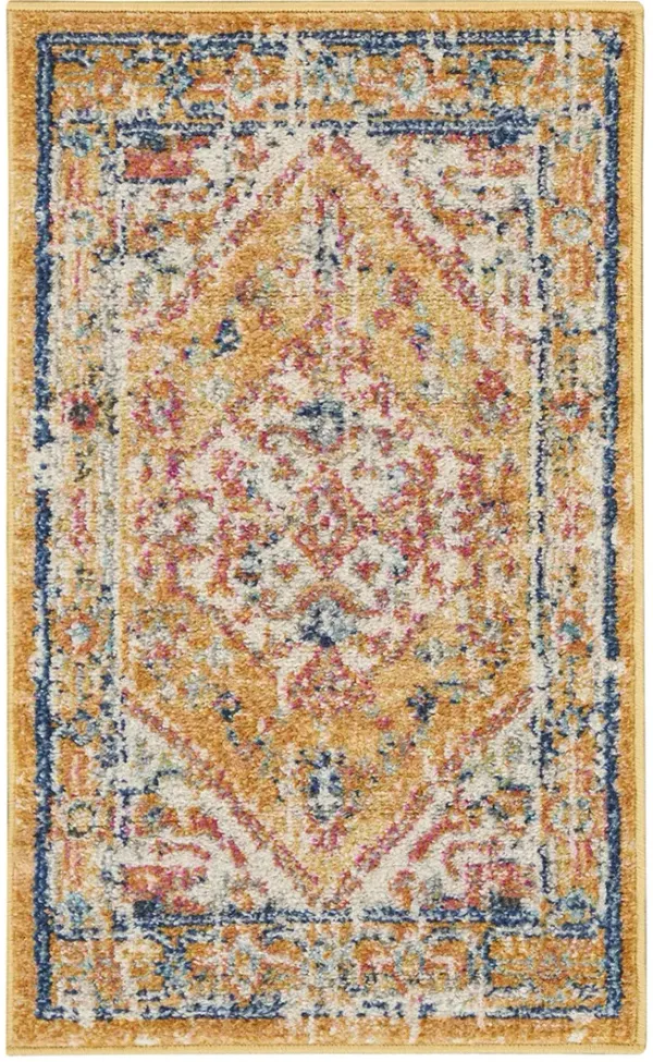 Passion PSN23 Ivory/Light Blue 1'10" x 2'10" Rug