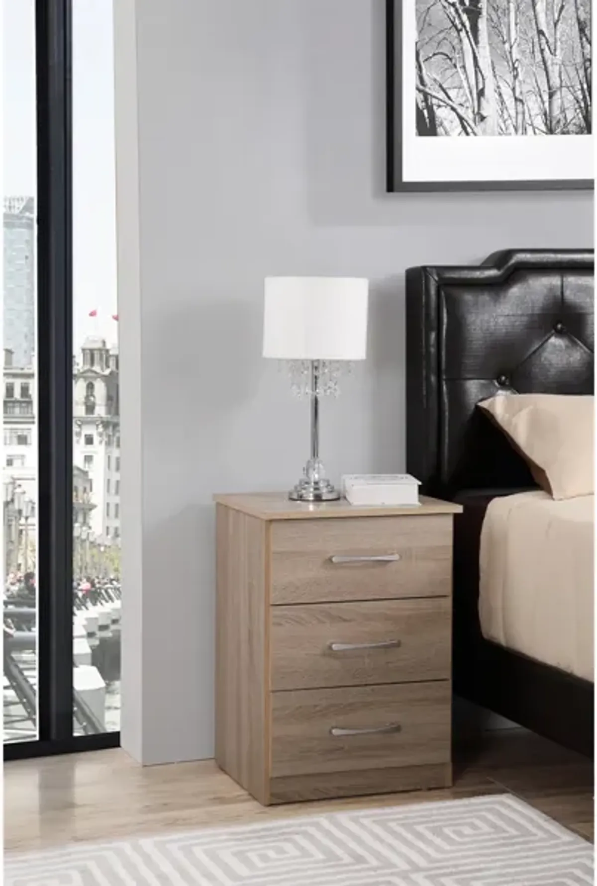 Boston 3-Drawer Nightstand (24 in. H x 16 in. W x 18 in. D)