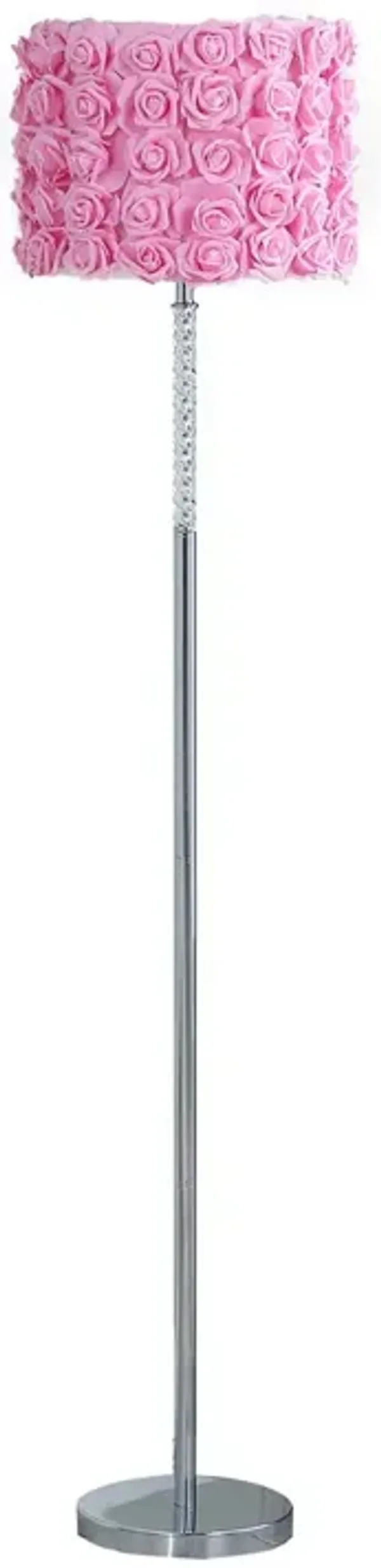 Streamdale 63"In Pink Roses In Bloom Acrylic/Metal Floor Lamp