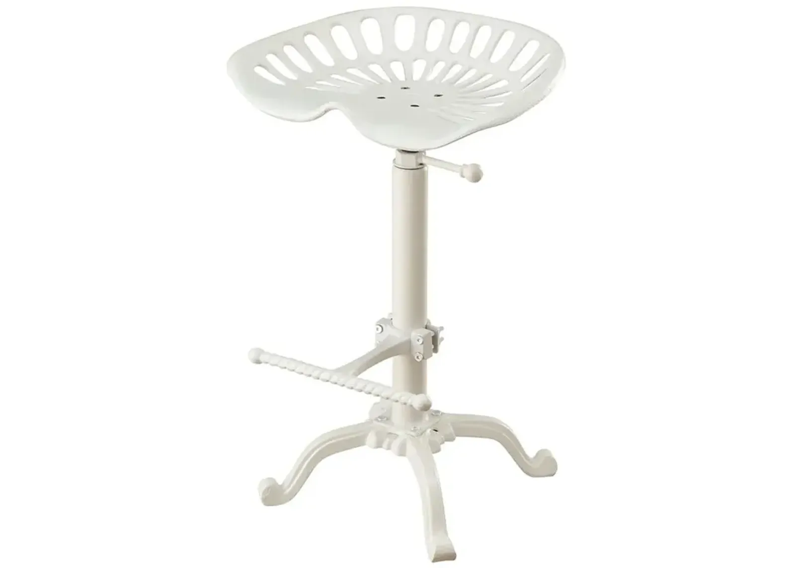 Carolina Living Adjustable Tractor Seat Barstool - White