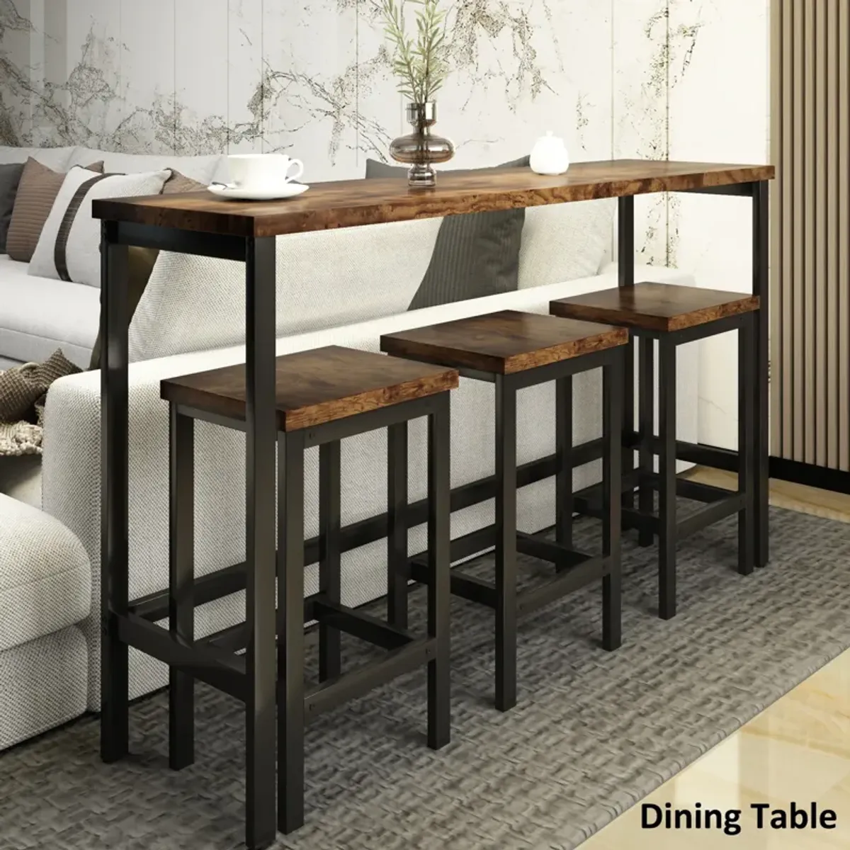 Merax Counter Height Extra Long Dining Table Set