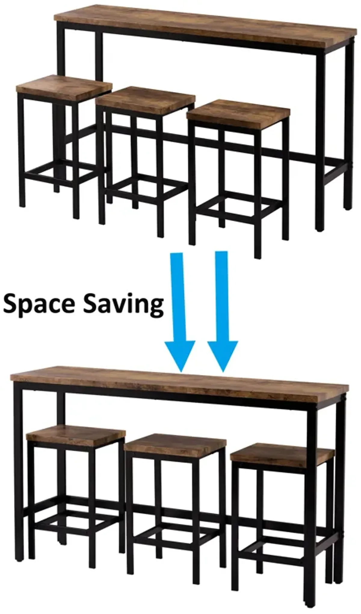 Merax Counter Height Extra Long Dining Table Set