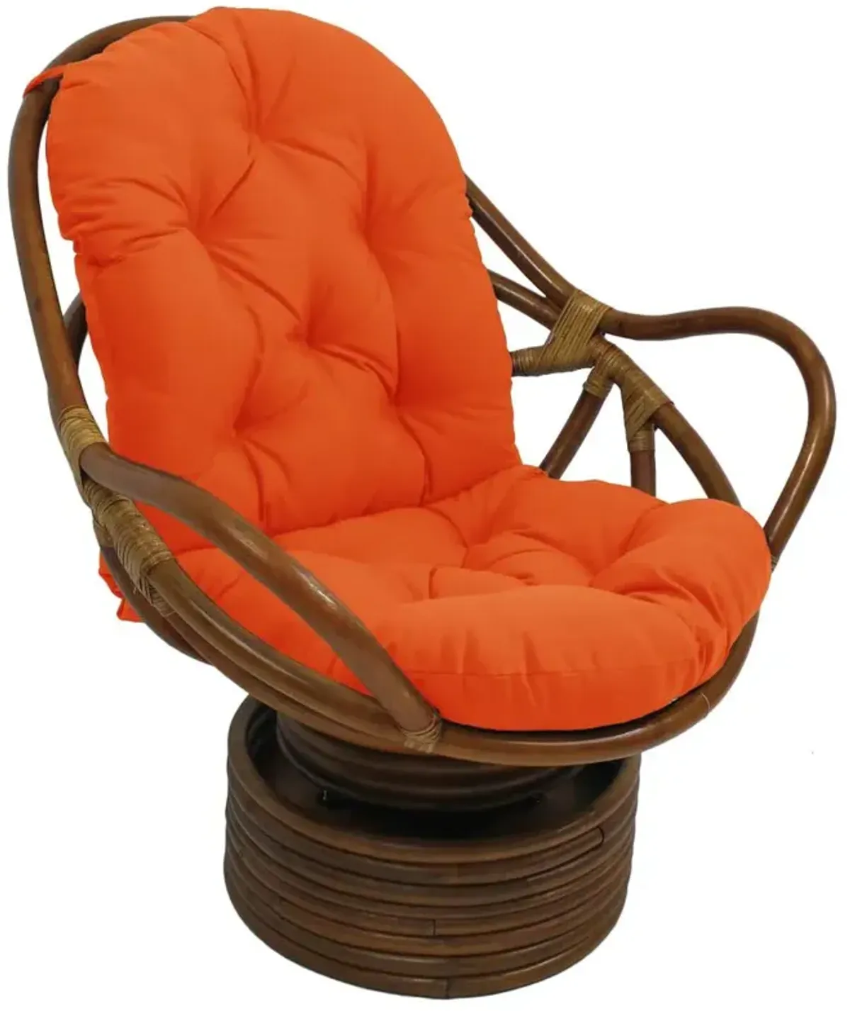 Rattan Swivel Rocker with Outdoor Fabric Cushion, Tangerine Dream