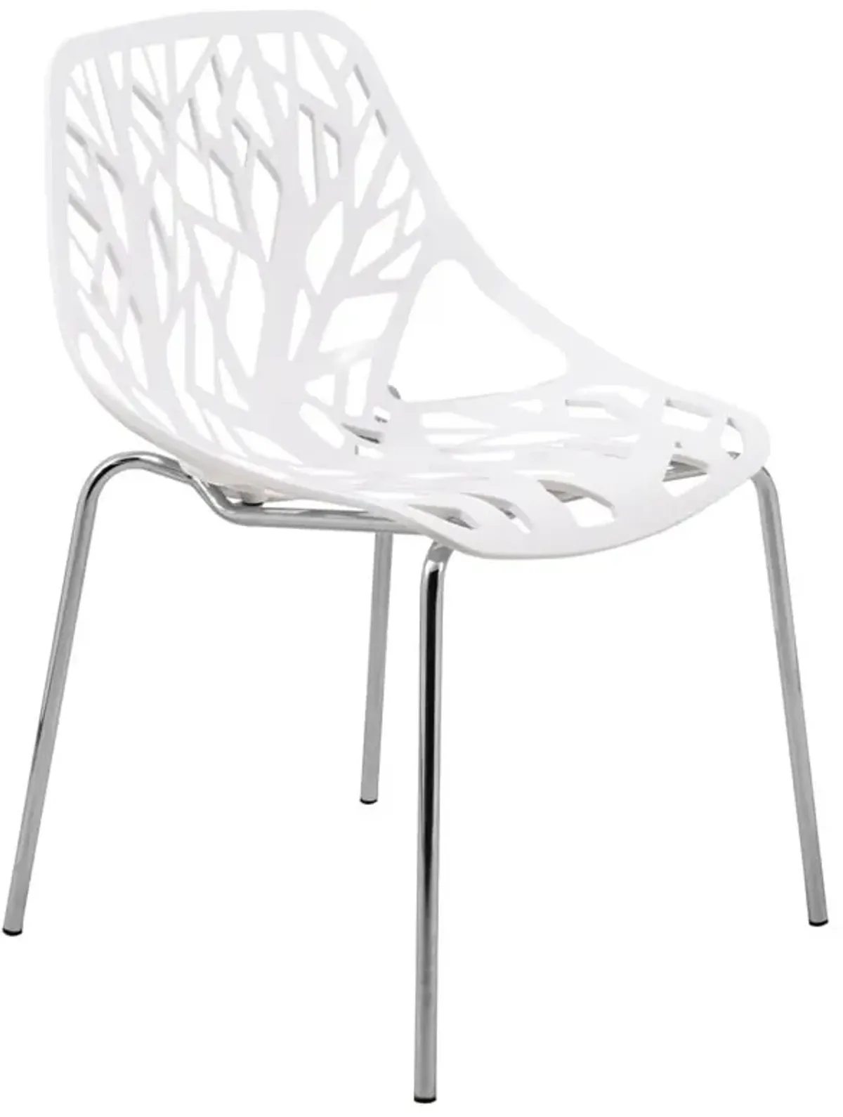 LeisureMod Modern Asbury Dining Chair w/ Chromed Legs