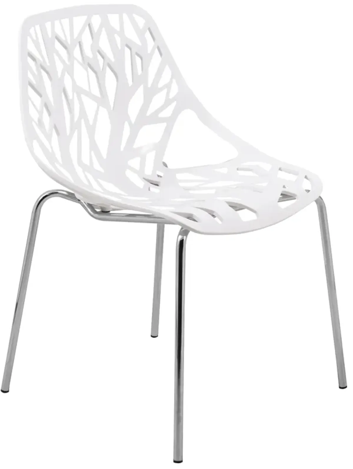 LeisureMod Modern Asbury Dining Chair w/ Chromed Legs