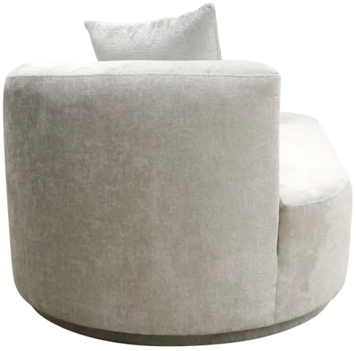 Pasargad Home Noho Cielo Design Sofa with Swivel Base Ottoman & 2 Pillows, Beige