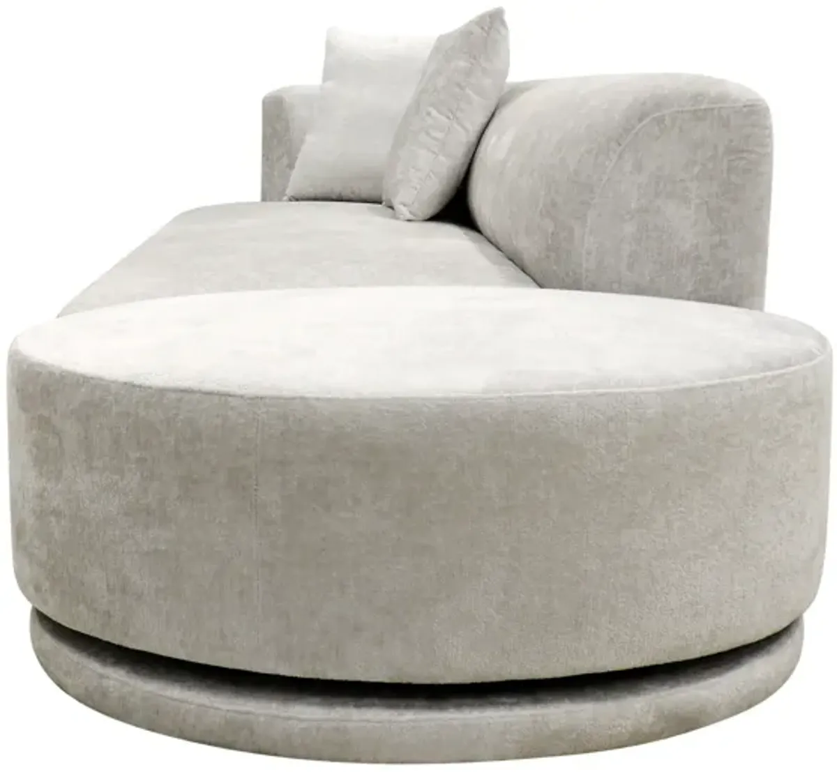 Pasargad Home Noho Cielo Design Sofa with Swivel Base Ottoman & 2 Pillows, Beige