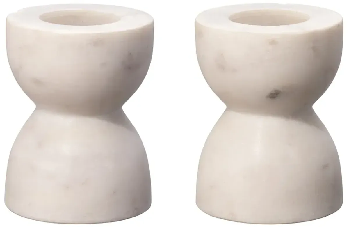 Petit Marble Candlesticks Set of 2