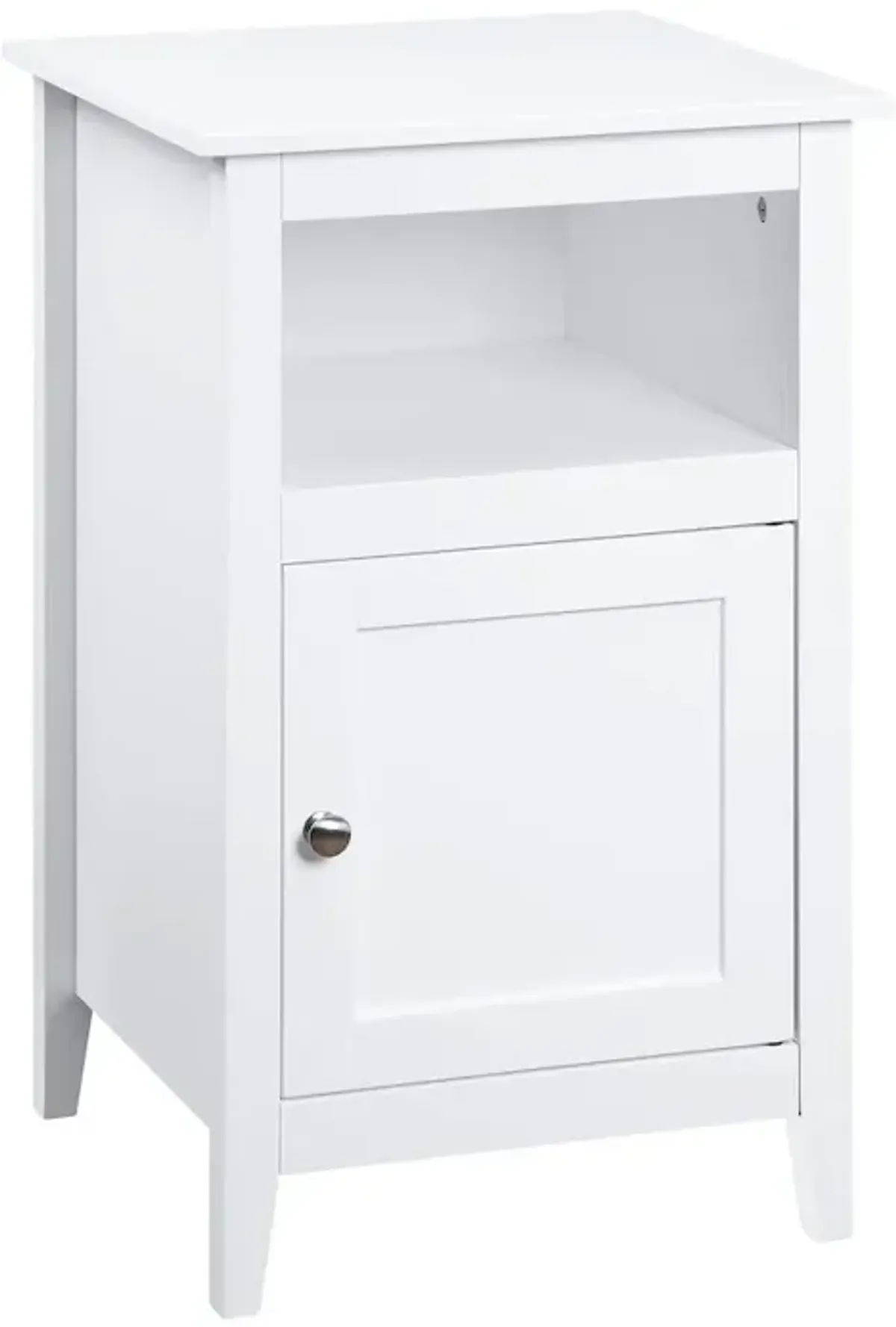 Convenience Concepts Designs2Go End Table with Storage Cabinet and Shelf, White