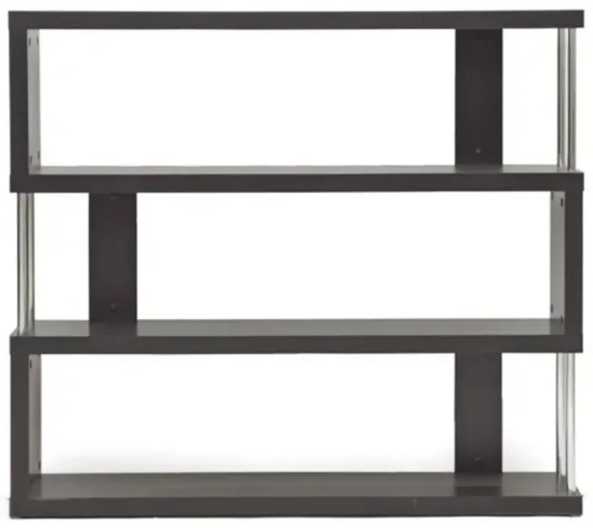 Baxton Studio Barnes Dark Brown Three-Shelf Modern Bookcase