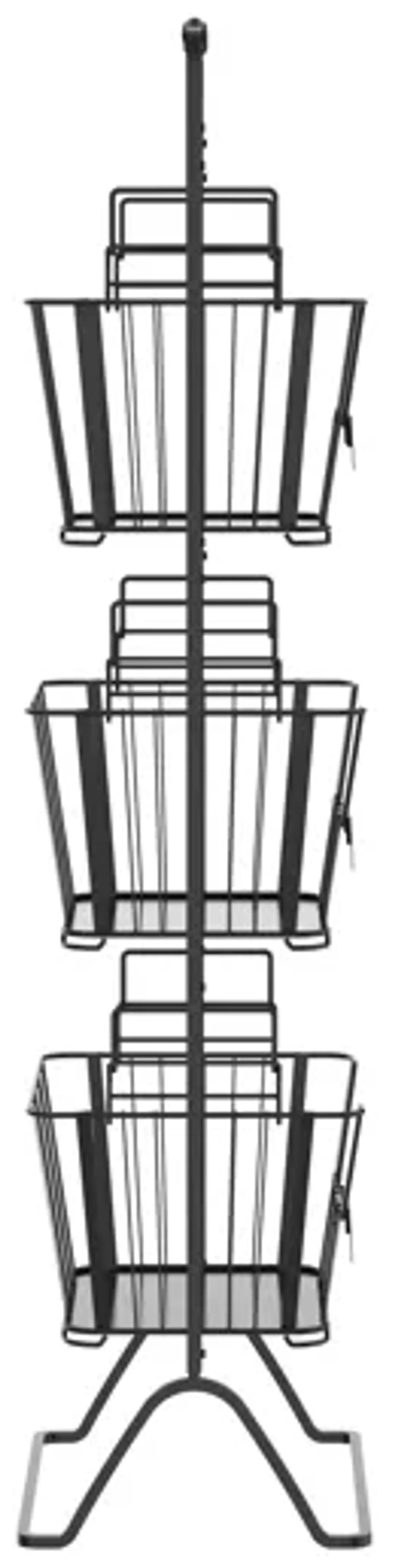 Oceanstar 3-Tier Metal Wire Storage Basket Stand with Removable Baskets � Black