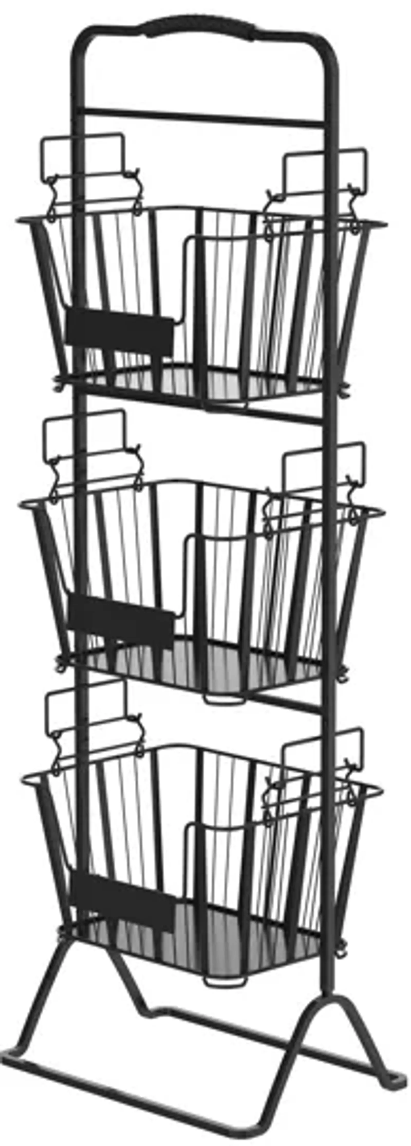 Oceanstar 3-Tier Metal Wire Storage Basket Stand with Removable Baskets � Black