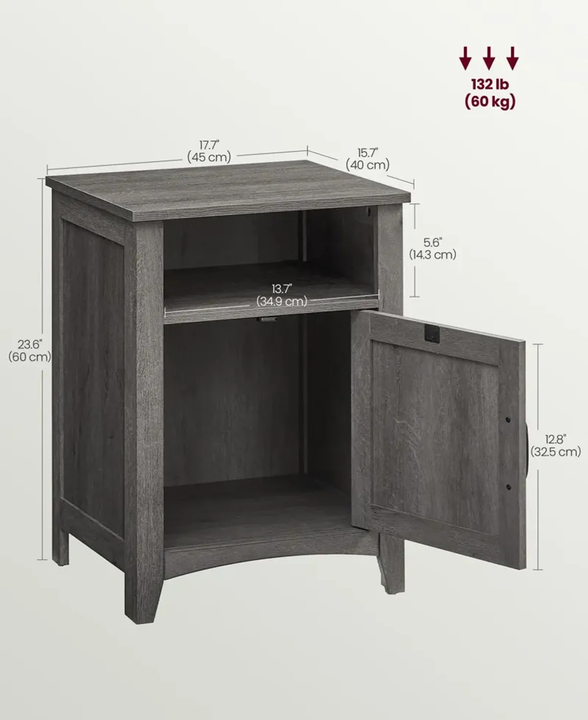 Nightstand with Cabinet and Storage Compartment for Organized Bedroom