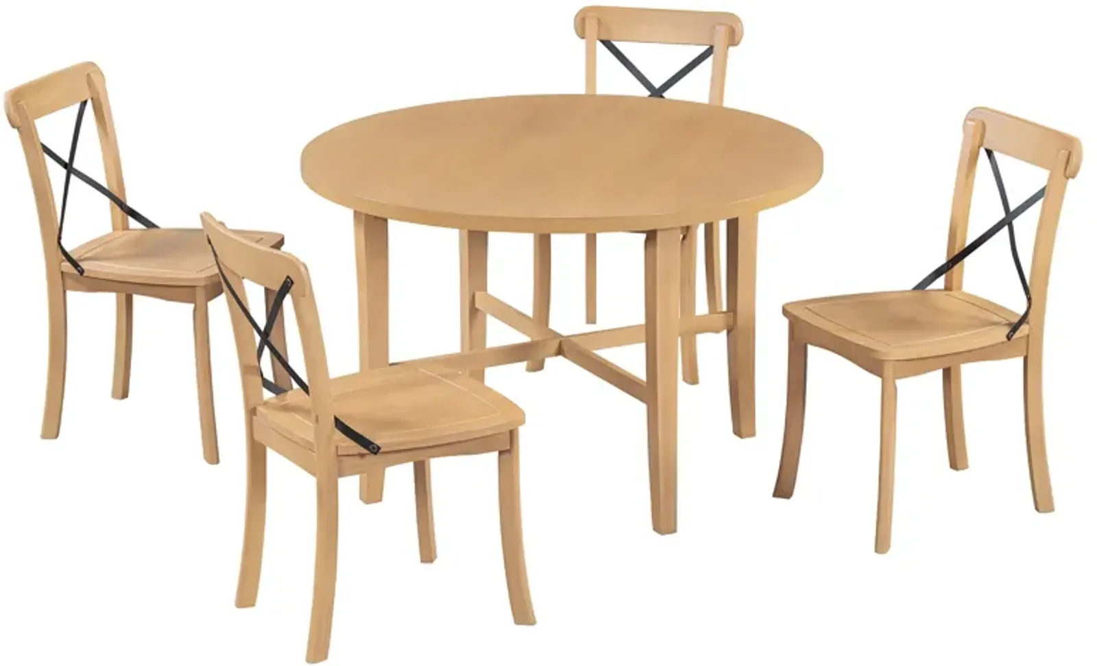 Merax 5-piece Retro Simple Round Table Chairs Dining Set