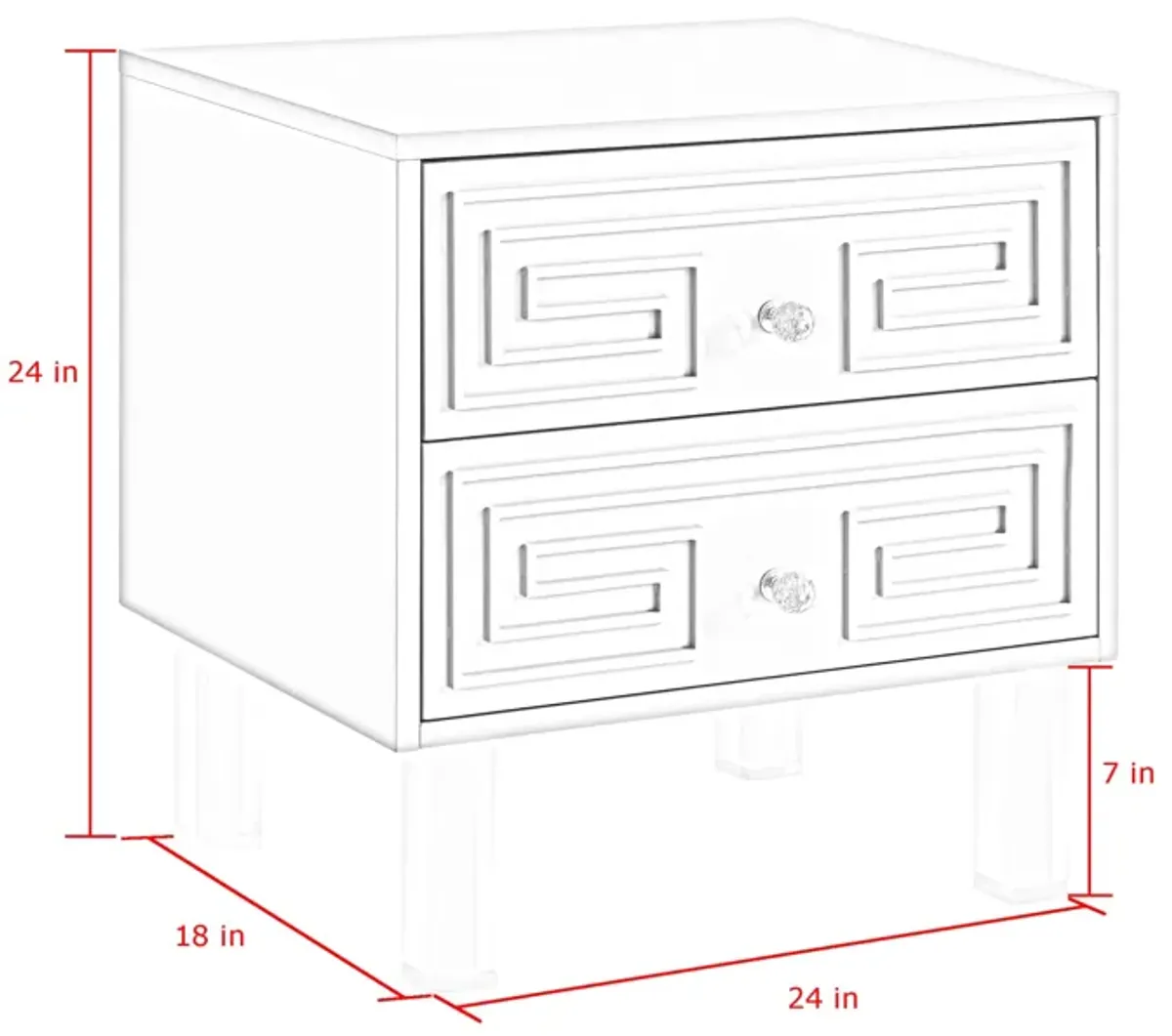 Inspired Home Clarice  Side Table/Accent Table/Nightstand