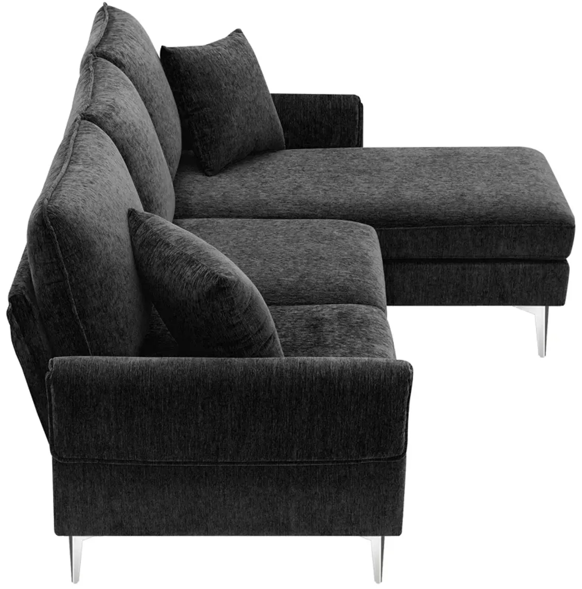 84 " Convertible Sectional Sofa, Modern Chenille L-Shaped Sofa Couch with Reversible Chaise Lounge