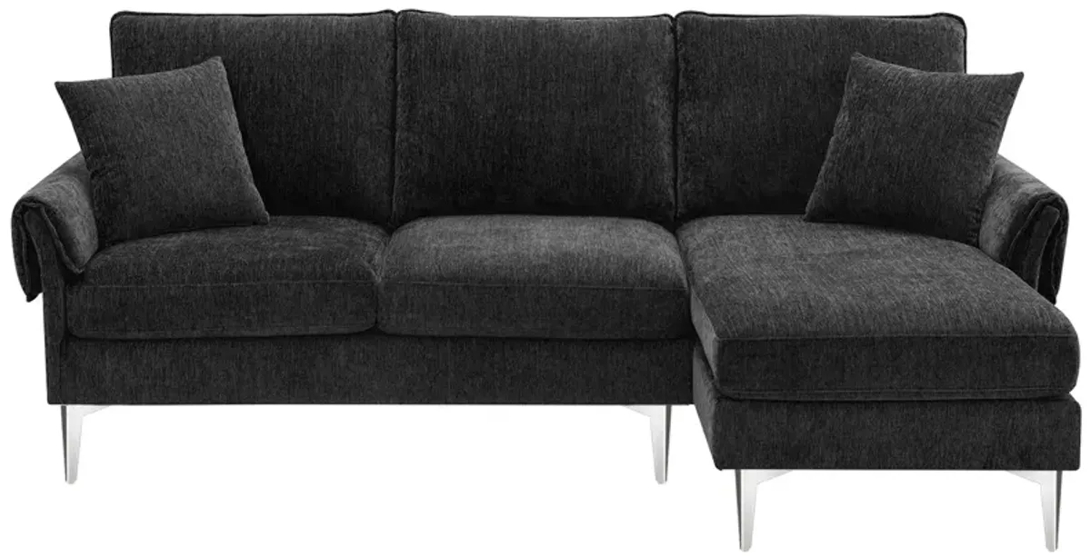 84 " Convertible Sectional Sofa, Modern Chenille L-Shaped Sofa Couch with Reversible Chaise Lounge