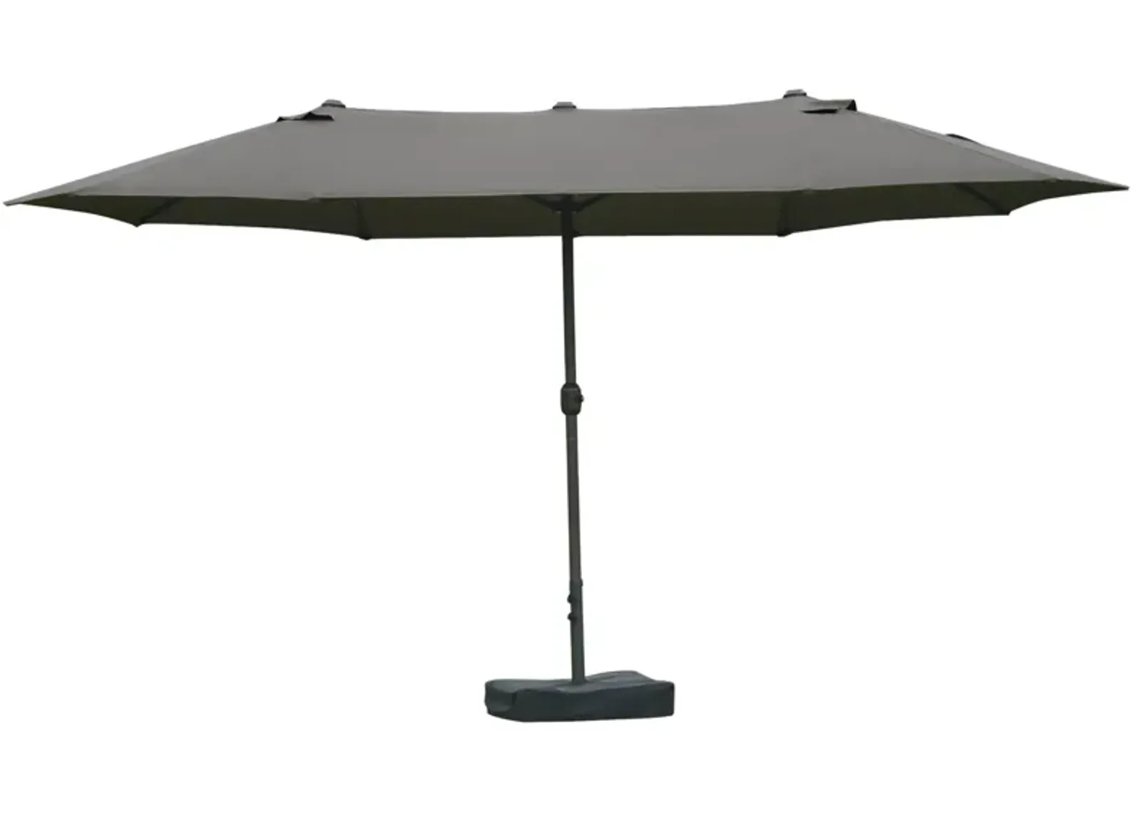 Dark Gray Patio Shade: 15ft Rectangular Double-Sided Market Umbrella