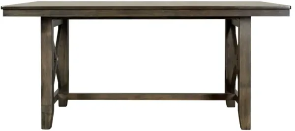 Luo 66 Inch Dining Table, Rustic Crossed Base, Rectangular Brown Wood Top - Benzara