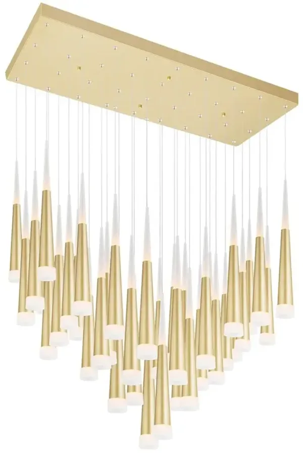 CWI Lighting Andes LED Multi Light Pendant With Satin Gold Finish