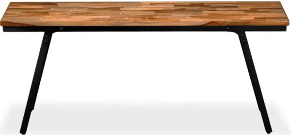vidaXL Bench Reclaimed Teak and Steel 43.3"x13.7"x17.7"
