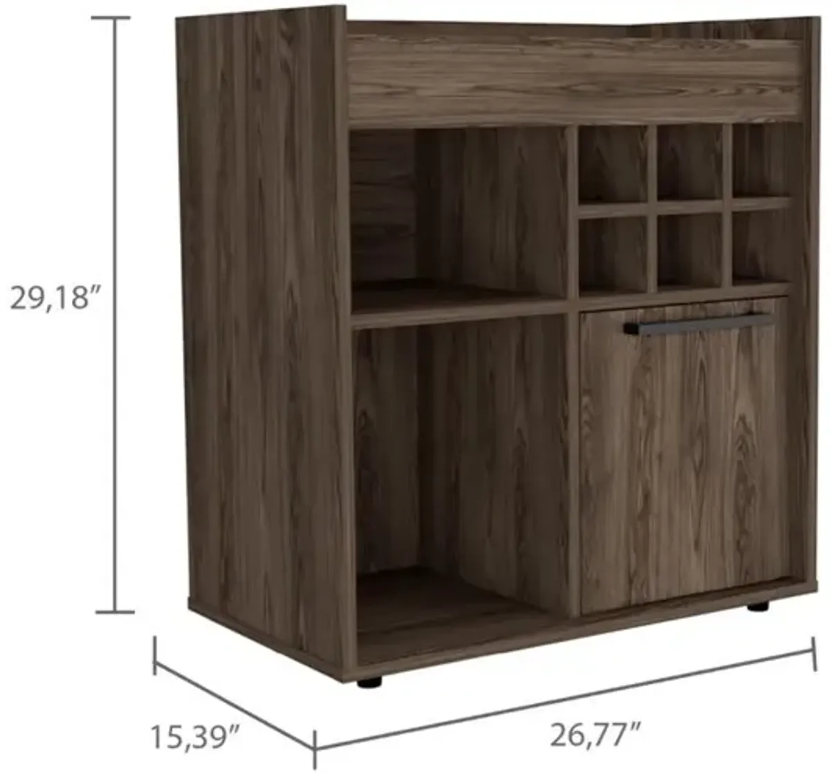 Bar Cabinet Dext, Living Room, Dark Walnut