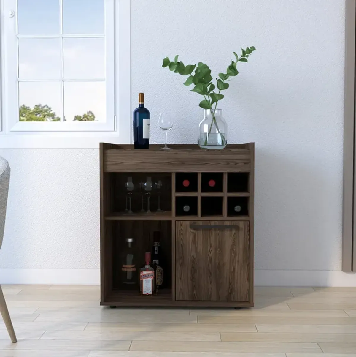 Bar Cabinet Dext, Living Room, Dark Walnut