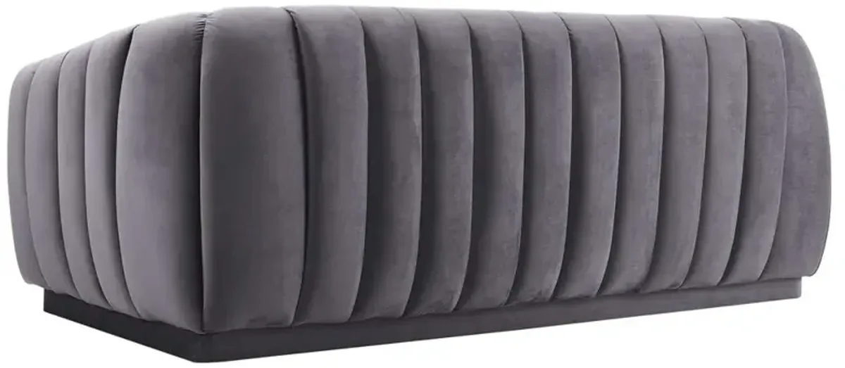 Belen Kox Luxurious Velvet Channel Tufted Sofa, Belen Kox