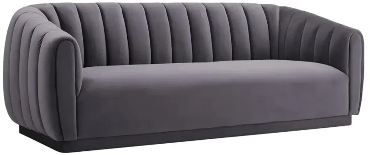 Belen Kox Luxurious Velvet Channel Tufted Sofa, Belen Kox