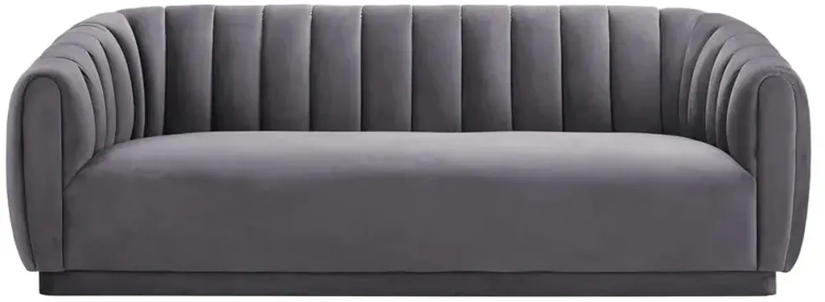 Belen Kox Luxurious Velvet Channel Tufted Sofa, Belen Kox