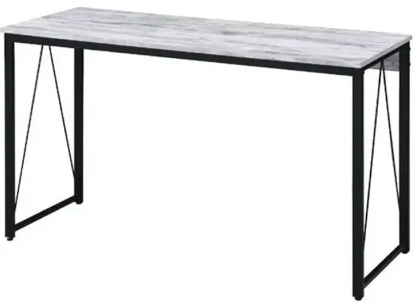 Zaidin Writing Desk, White & Black Finish 92609