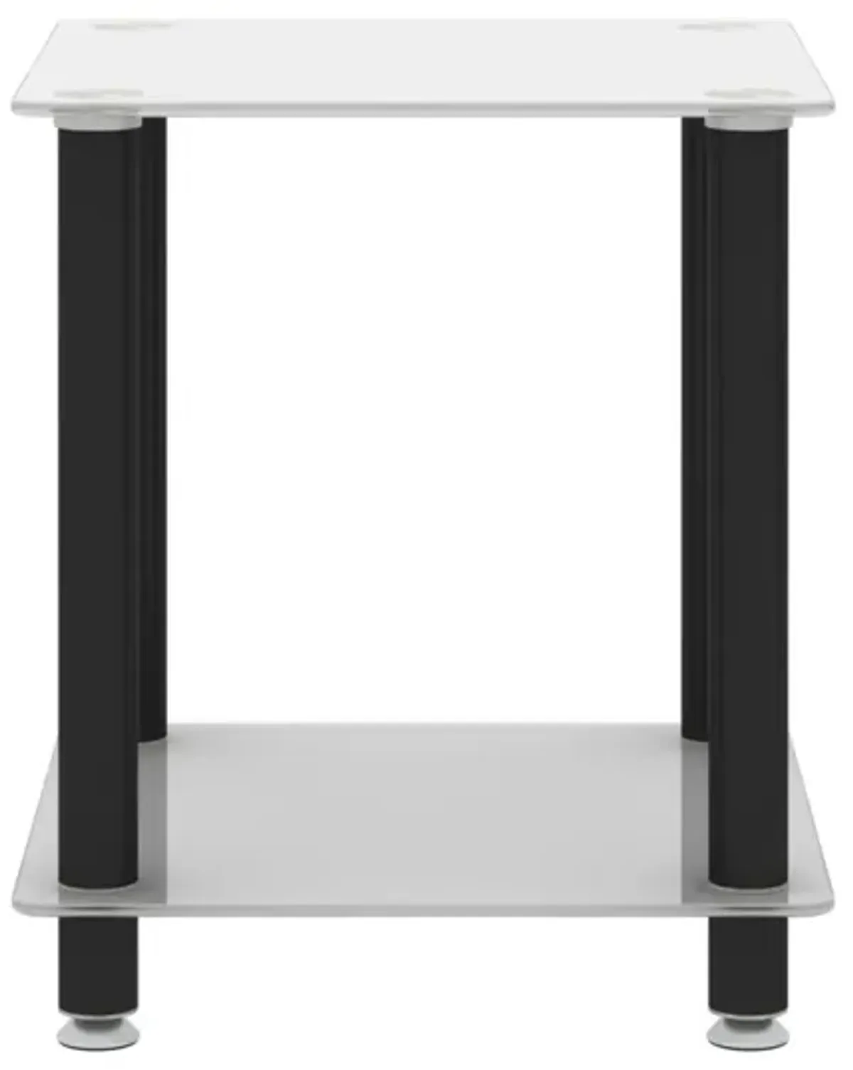 1-Piece White+Black Side Table , 2-Tier Space End Table ,Modern Night Stand, Sofa table, Side Table with Storage Shelve