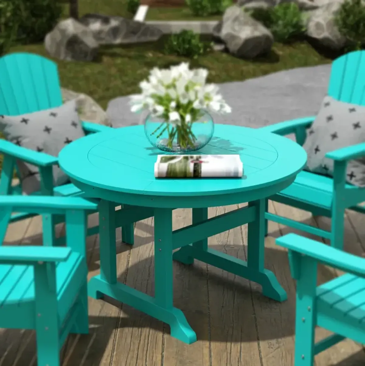 WestinTrends 47" Round Outdoor Patio Dining Table