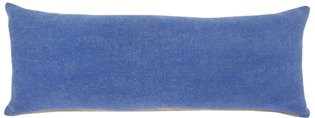 36" Classic Blue Solid Lumbar Throw Pillow
