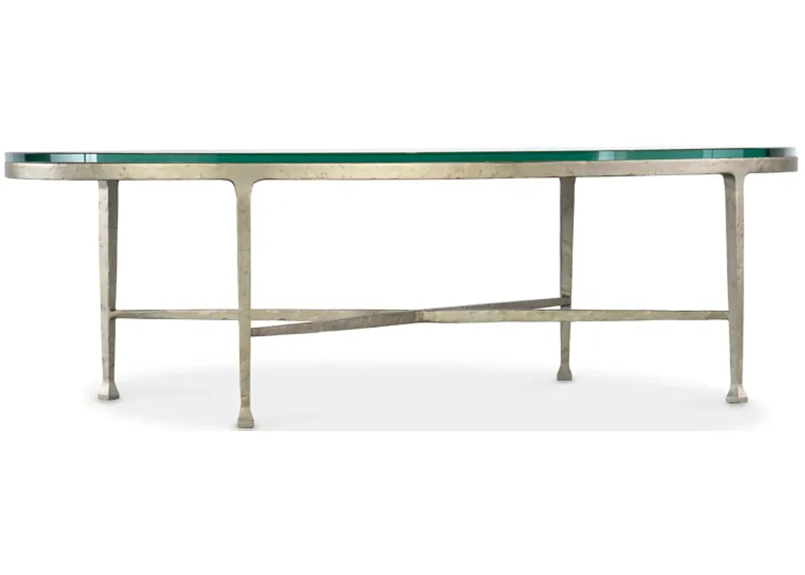 Cora Glass Top Oval Coffee Table