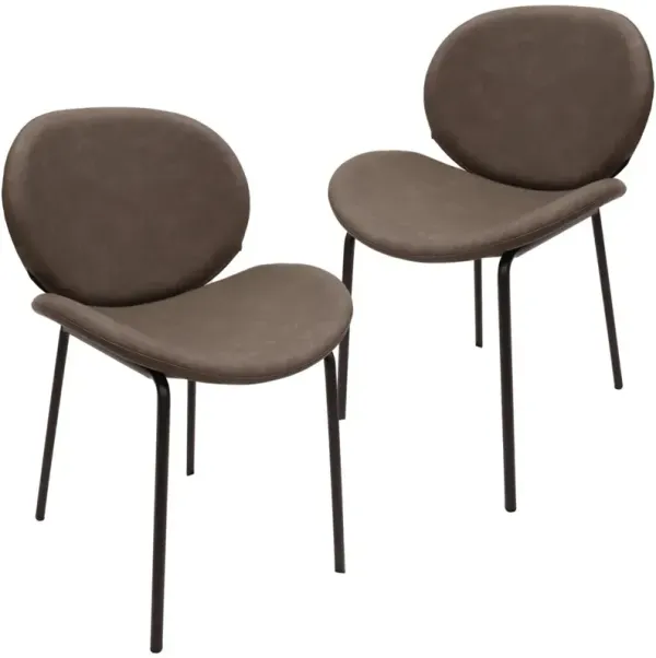 LeisureMod Dining Side Chair with Upholstered Faux Leather Seat