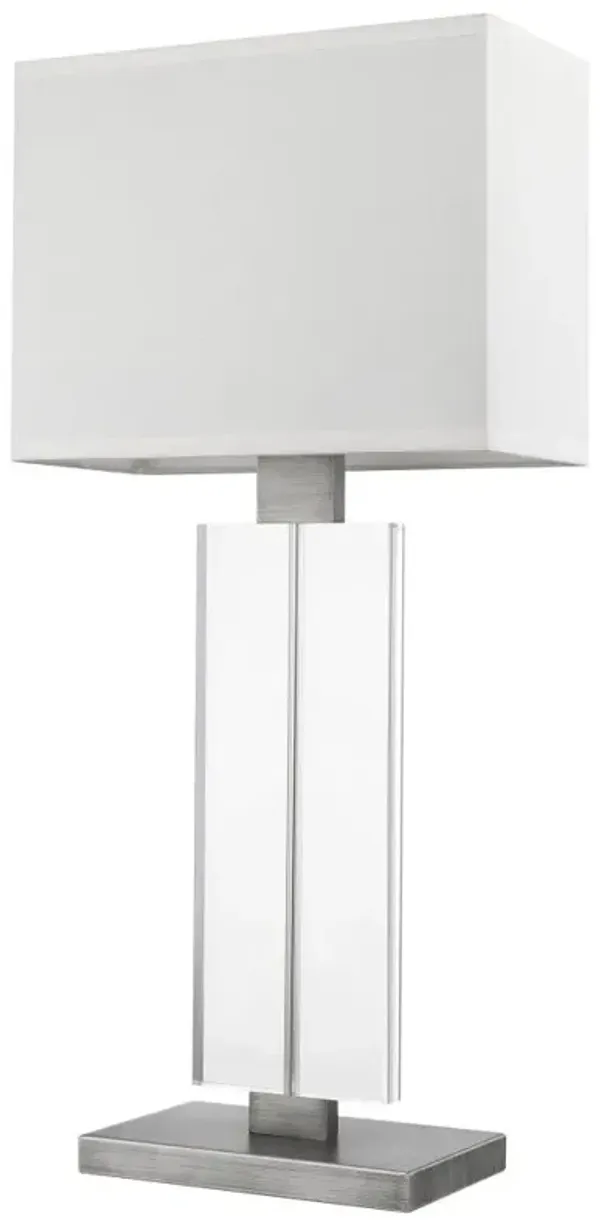 Hivvago 31" Silver Metal and Acrylic Buffet Lamp With White Shade