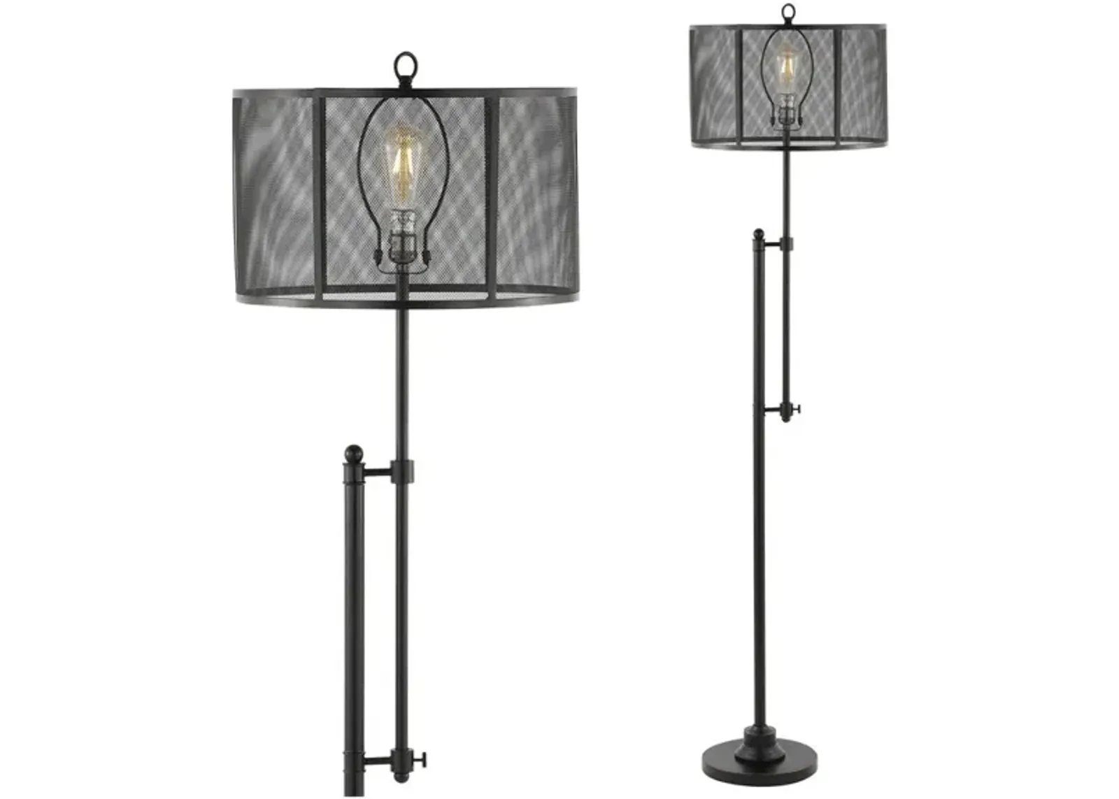 Noah Modern Industrial Iron Height-Adjustable LED Floor Lamp