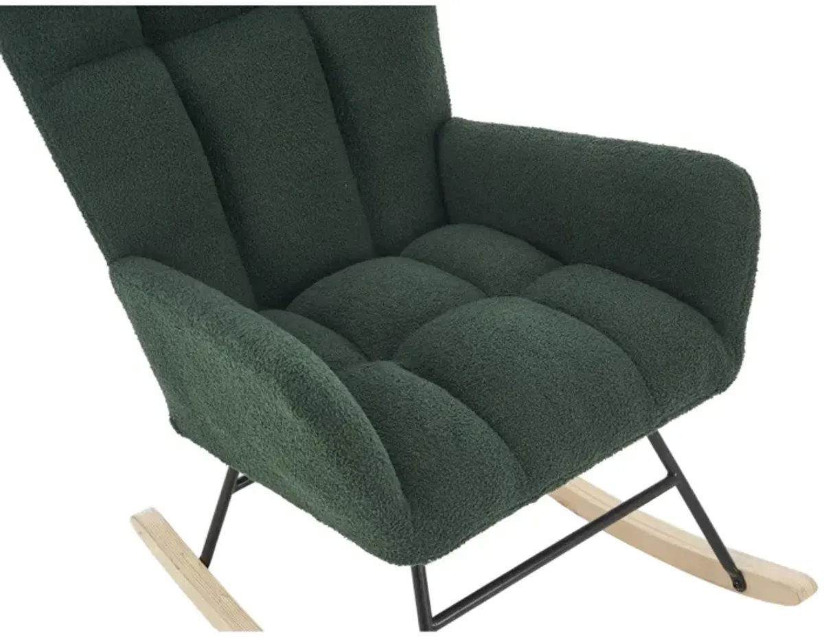 Emerald Teddy Fabric Rocking Chair