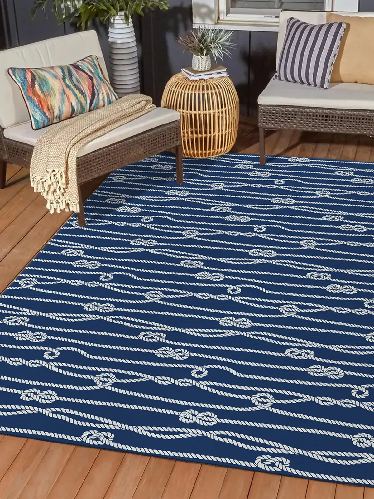 Harbor HA7 Navy 3' x 5' Rug