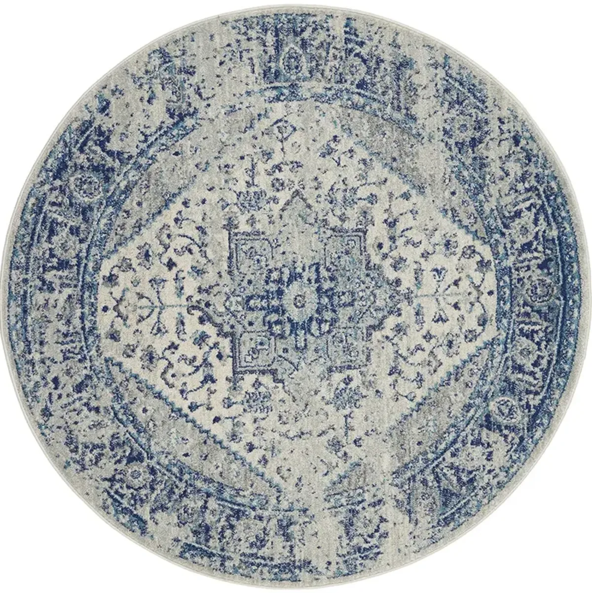 Tranquil TRA06 Ivory/Light Blue 4' x Round Rug