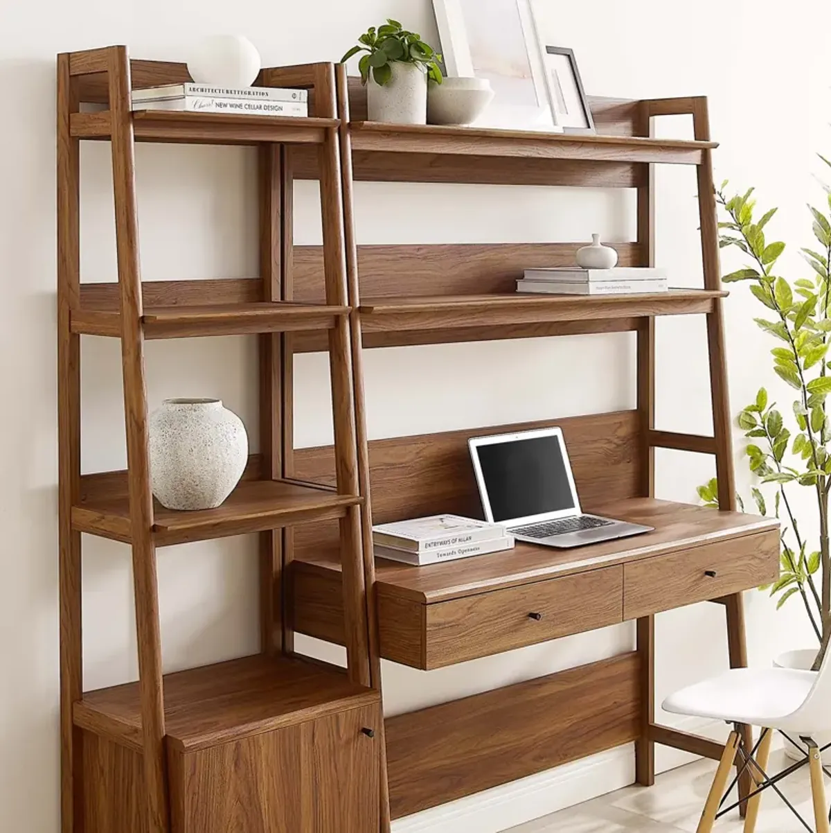 Bixby 2-Piece Wood Office Desk and Bookshelf